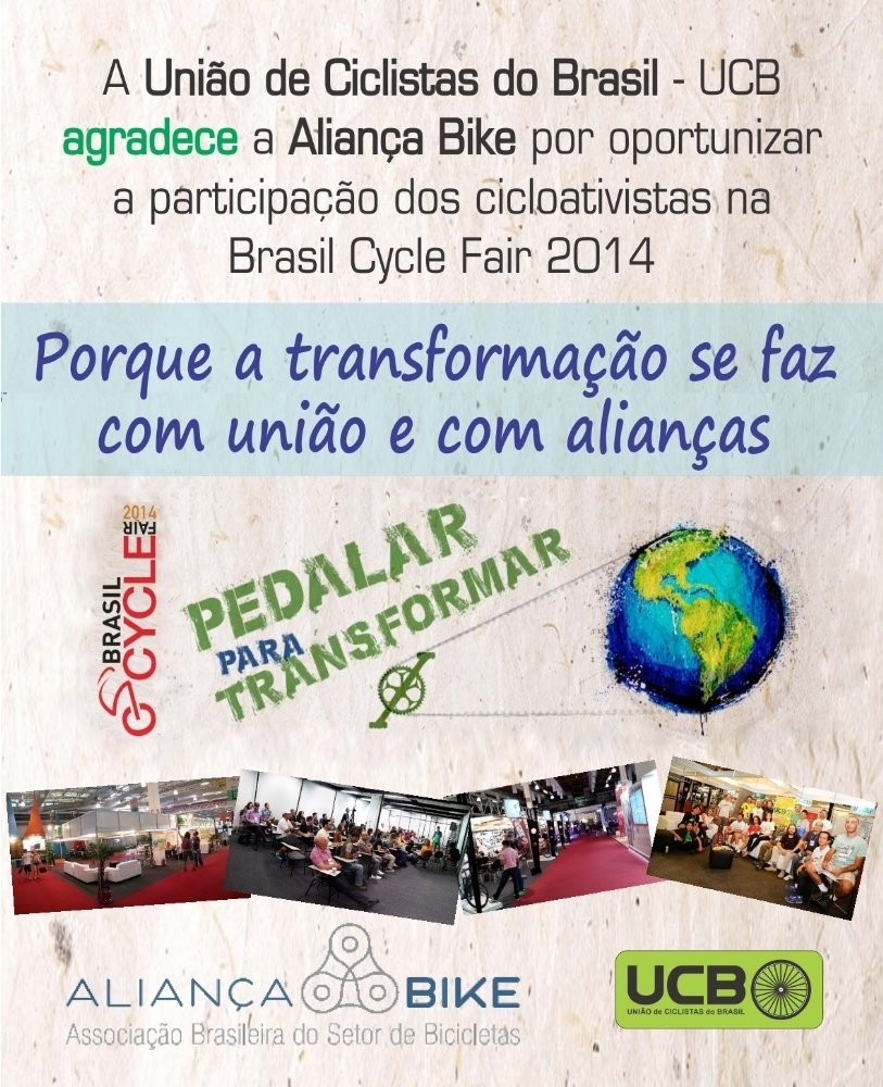 Banner UCB agradece Aliança Bike BCF 2014